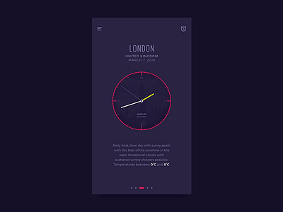 Analog Clock iOS App analog app clock ios london mobile time ui user interface weather