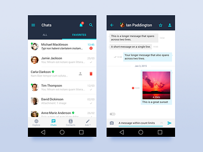Chat Screens (Material) by Alex Cristache on Dribbble