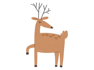 Illustration of a cute doodle deer character animal autodesk autodesksketchbook cartoon christmas deer design doodle forest character hand drawn illustration new year raster illustration santas deer sketch stag