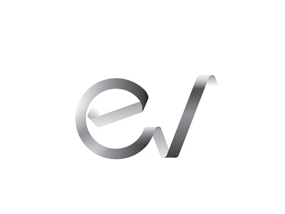 ev ribbon branding design logo typography vector