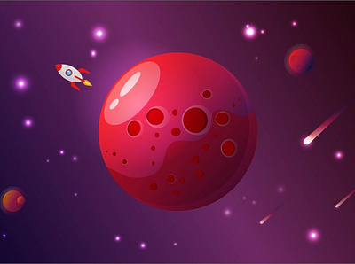 Planet and spaceship illustration planet space spaceship vector