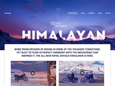 Himalayan Motorbike Webpage Concept himalayan webpage website