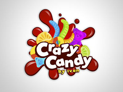 Crazy Candy By Ivan Logo brand identity branding business candy design graphic design illustration logo logo design typography vector