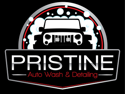 Pristine Auto Wash and Detailing Logo brand branding business car wash company cool design graphic design illustration logo logos new rebranding small business