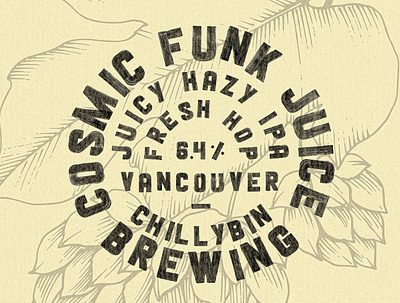 Cosmic Funk Juice badge beer branding craftbeer design illustration ipa logo typography vintage vintage badge