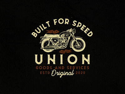 Built For Speed badge brand branding design illustration logo moto motorbike motorcycle motorsport typography vintage vintage badge