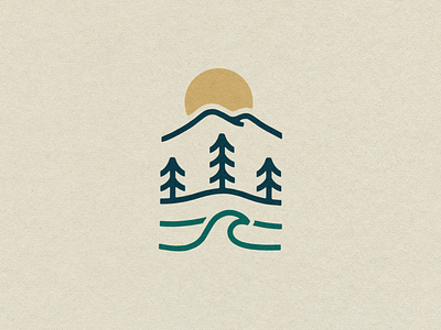 James MacDonald Photography Logo Mark badge branding design illustration logo monoline mountains photography logo sunshine trees vancouver vancouver island vintage waves