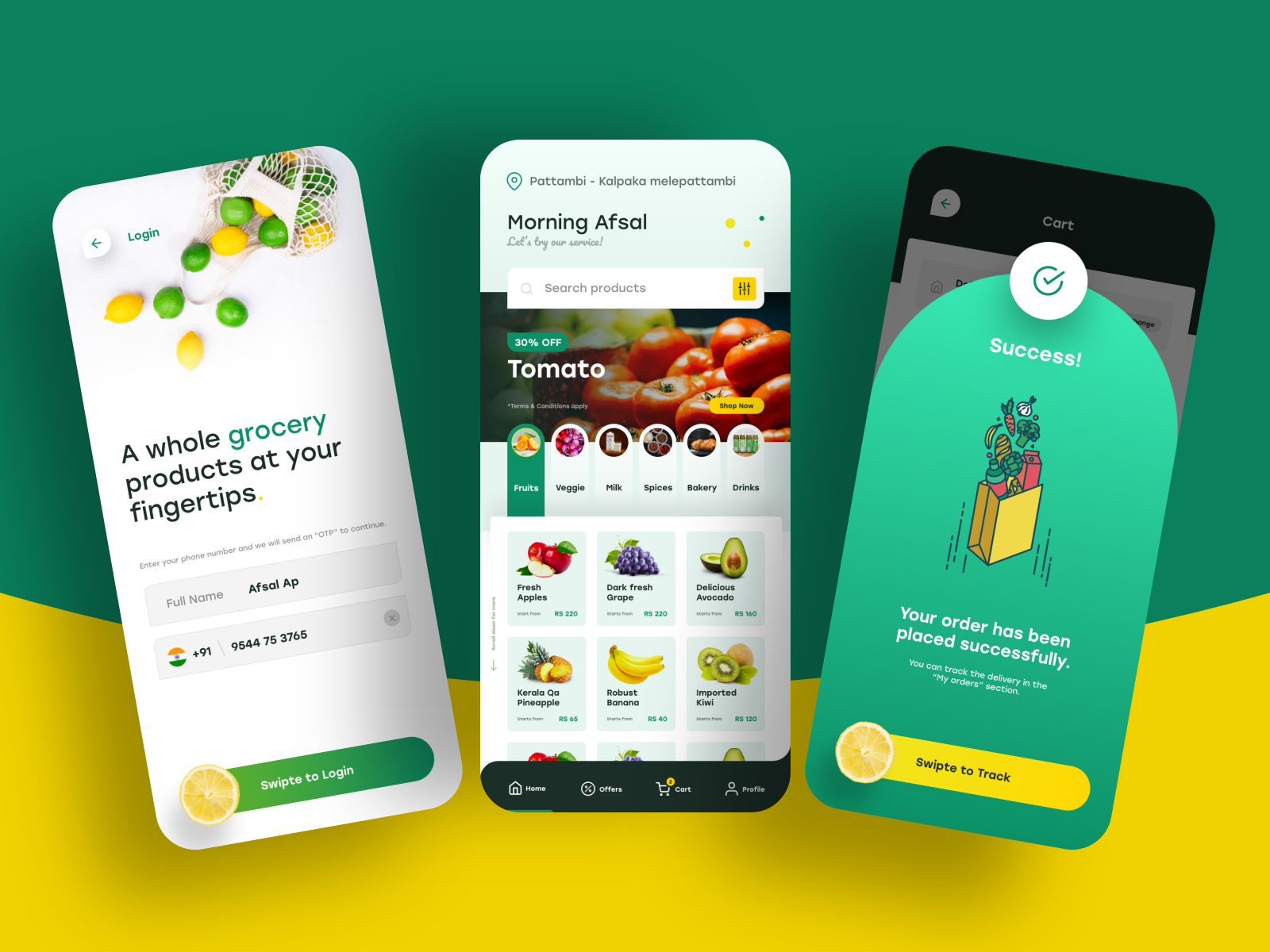 Grocery Shopping App Ui by Afsal on Dribbble