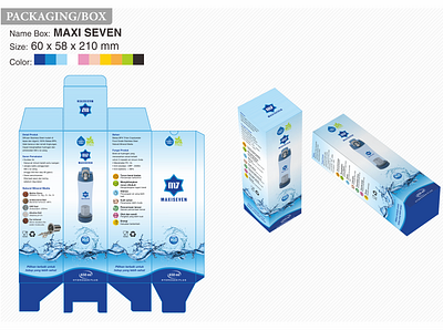 Box Maxi Seven bottles box brand identity branding design health icon illustration kitchenware logo packaging typography vector