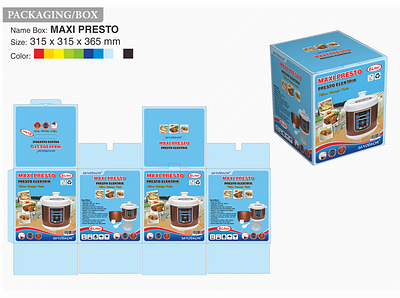 Box Maxi Presto box brand identity branding design icon illustration kitchenware logo packaging typography vector