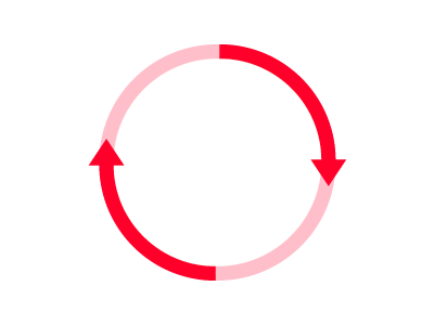 Refresh arrows circle lines red