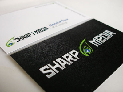 Sharp I Media - Business Card black branding business card identity leather minimal modern print stationary typography white