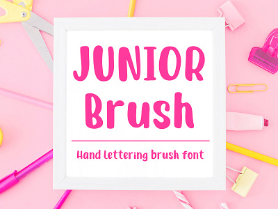 Junior Brush - Handwritten Brush Font brush font display font font hand lettered font hand lettering lettering sans serif font tombow brush type design typeface