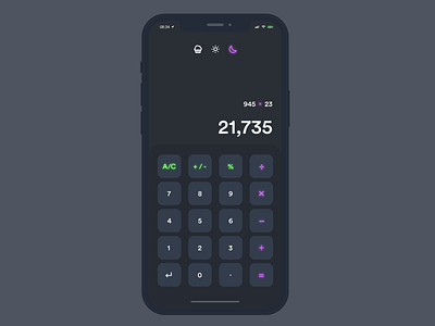 Daily UI | Calculator app design branding calc calculator dailyui dark mode dark theme design figma illustration le wagon learn to code product design theme design ui ui design uxui web design