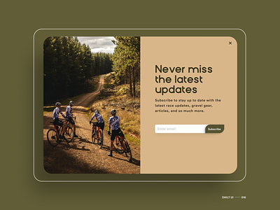 Daily UI | Overlay cycling daily ui daily ui 016 figma forest gravel green le wagon overlay popup shadow ui ux ui web design