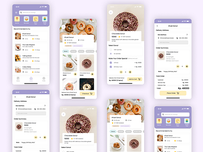 Dessert/Food Delivery Mobile App bread cake design donut illustration mobile app mobile design ui website
