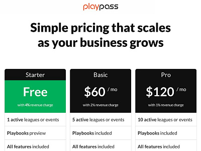 New Playpass.com flat ui playpass sports website