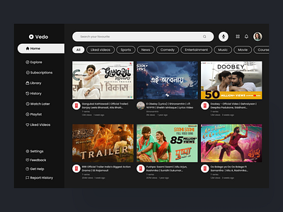Vedo a video sharing website dashboard dashboard design design graphic design inspiration landingpage ui ui inspiration user interface ux vedo web webdesign website