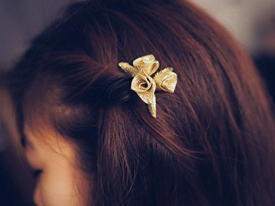 Hairclip brand clip craft gold hairpin inspiration mood ribbon