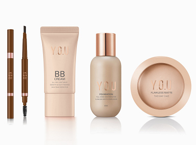 Y.O.U Branding Design beauty branding cosmetics design graphic design identity illustration logo packaging typography