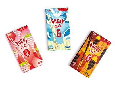 Pocky - Ultra Slim Packaging Design biscuit branding chocolate design graphic design illustration logo packaging snack typography