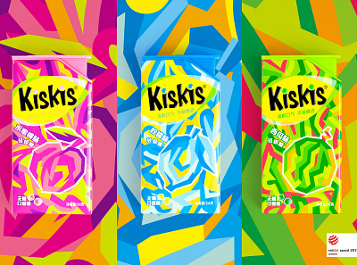 KisKis - GUM Packaging Design box branding candy colourful design graphic design gum illustration packaging snack typography