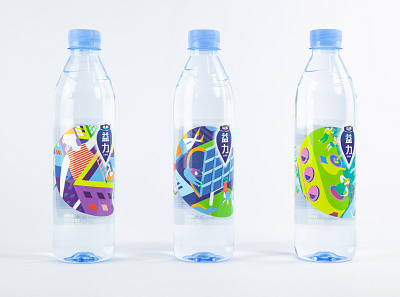 Danone - Health Water X MEIYIJIA beverage branding city colourful design drinks graphic design illustration packaging playful typography water