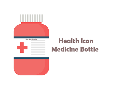 bix box studio    icon health medicine bottle Red