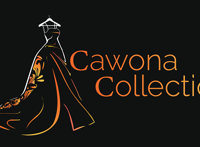 Cawona Collection logo design~ branding design dress collection illustration logo sewing services vector