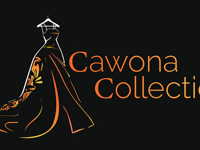 Cawona Collection logo design~ branding design dress collection illustration logo sewing services vector