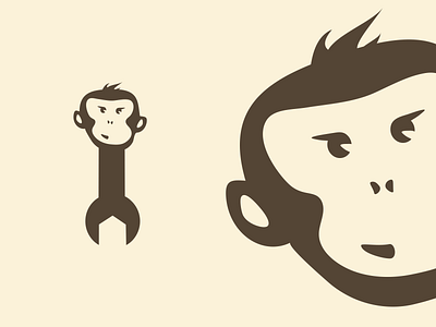 Monkey Wrench revisited branding icon identity illustration logo mark monkey symbol wrench