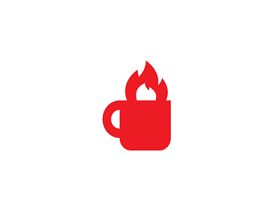 Fueled By Coffee revisited coffee cup flame flat fueled by coffee icon logo mark
