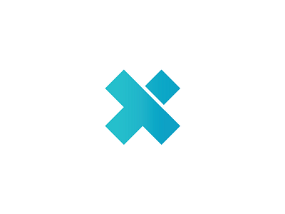 X blue icon mark symbol x