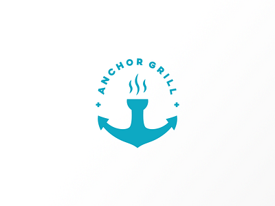 Anchor Grill anchor blue descendents grill logo logotype mark symbol typography