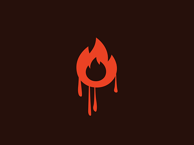 Melting Fire fire flame icon logo mark melting symbol