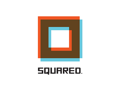 Squared anaglyphic identity logo mark overprint squared symbol