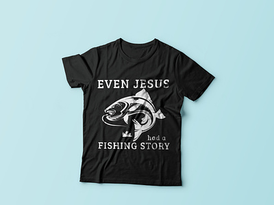 Fishing T-shirt design, Fishing Story fish fishing rod