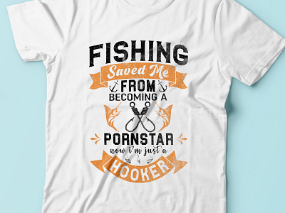 Fishing t-shirt design, Fishing saved me from becoming animated logo animation 3d black and white logo branding business logo design eye logo fishing fishing t shirt design illustration logo t shirt vintage white t shirt design