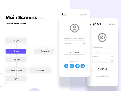 Login or Sign Up page design form