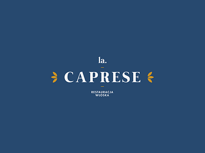 Caprese - Italian Restaurant blue branding caprese elegant gold italian italy logo logotype pizza restaurant