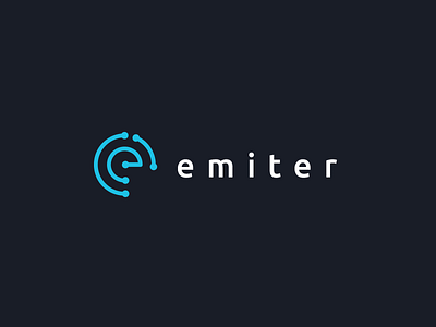 Emiter blue brand branding design electricity logo