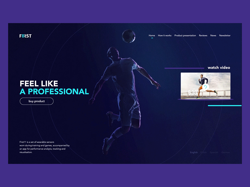 F11 Landing Page design motion soccer sport ui ux website
