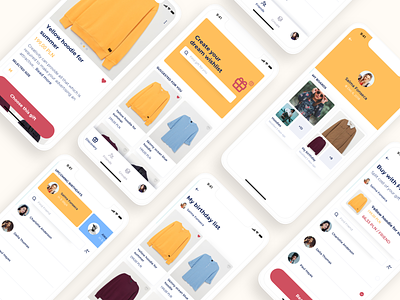 Gifty - Split your gift cost with friends app cloths cost money split ui ux