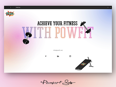 Powfit Fitness 3d 3d model branding css design graphic html illustration landing page logo ui ux web web designer web developer