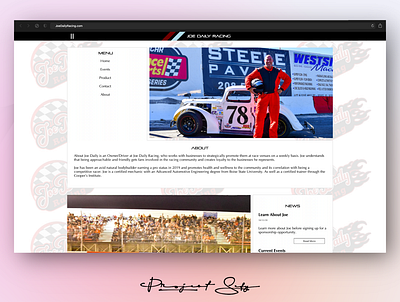 Joe Daily Racing branding css design graphic graphic design graphicdesign html logo ui ux web web design web designer web dev web develop web developer