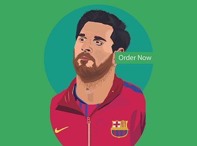 Messi portrait art avatar logo design messi mzmonir portrait art vector vectorart