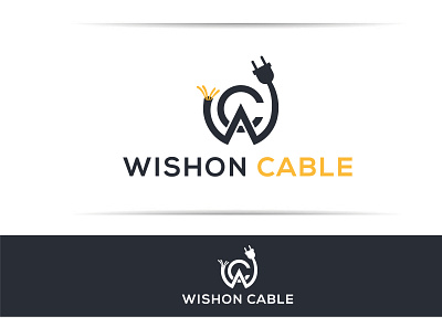 W C WISHON CABLE LOGO DESIGN business logo cable logo design fiber logo flat logo graphic designer illustration logo minimalist logo modern logo mz monir mzmonir new logo outstanding logo wishon logo