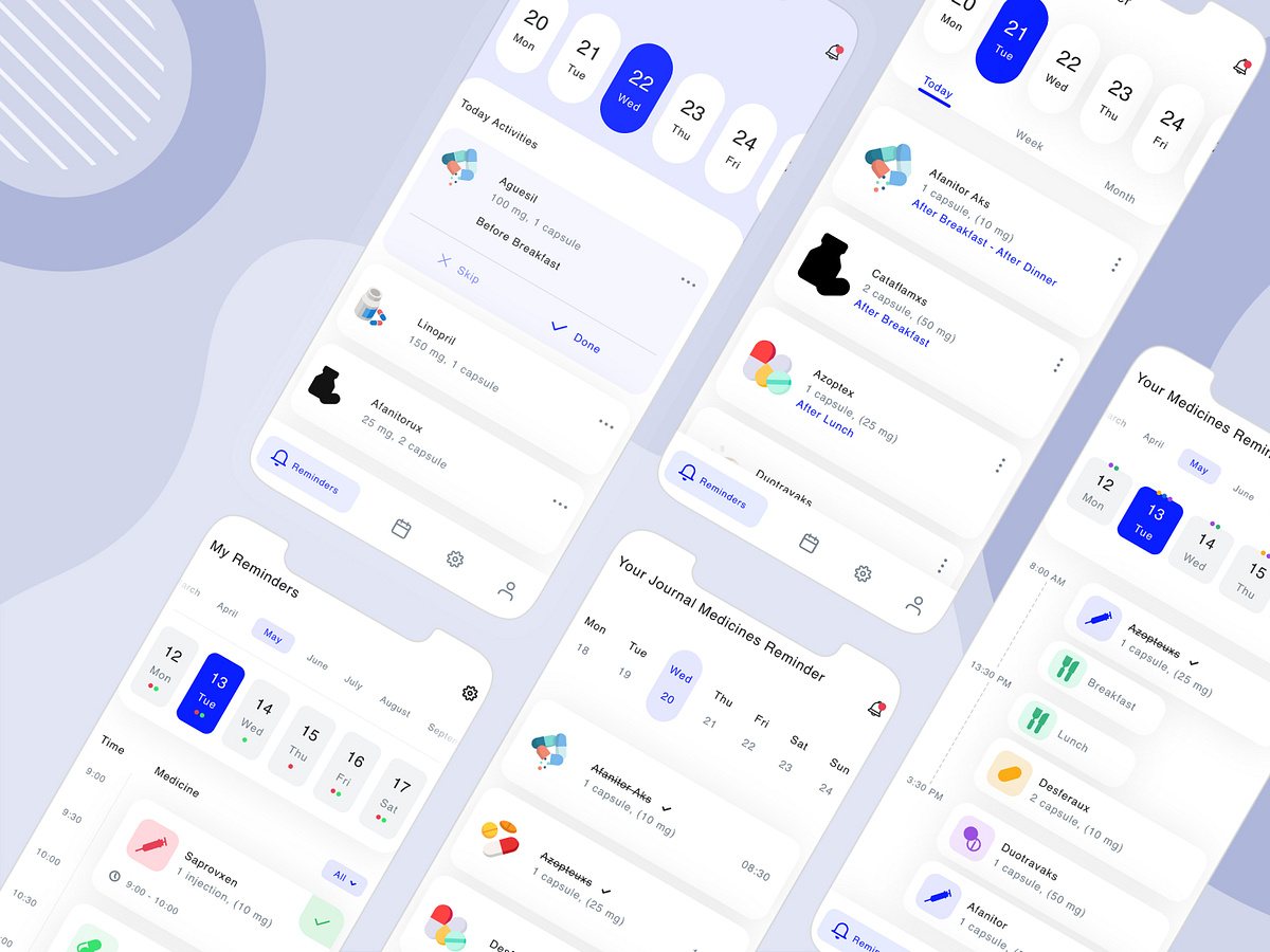 Best Medicine Reminder App Design by Ammit Patel on Dribbble