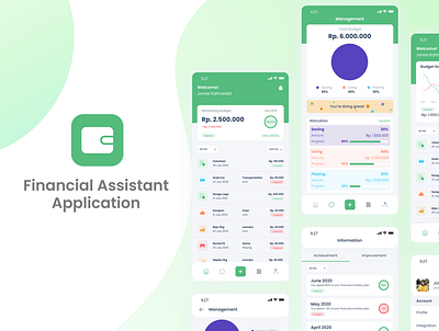 Financial Assistant Application UI/UX Design app design app development design design app designer icon illustration ui uidesign ux