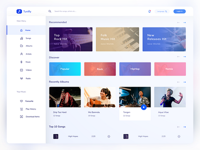 Tunifly - Online Music Web Design 🎧